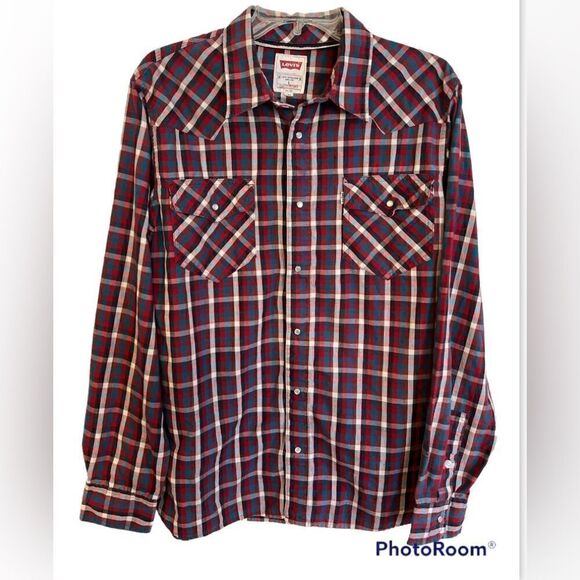 Levi’s men’s L western pearl snap shirt Rodeo cowboy Yellowstone - Picture 1 of 15